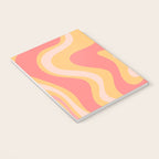 Liquid Swirl Retro Modern Abstract Pattern Blush Pink Mustard Notebook Gallery Image 3