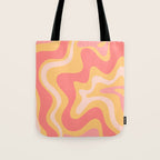 Liquid Swirl Retro Modern Abstract Pattern Blush Pink Mustard Tote Bag Gallery Image 1