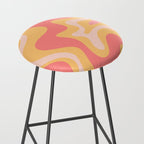 Liquid Swirl Retro Modern Abstract Pattern Blush Pink Mustard Stool Gallery Image 2