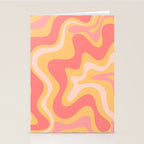 Liquid Swirl Retro Modern Abstract Pattern Blush Pink Mustard Stationery Card Gallery Image 2
