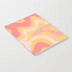 Liquid Swirl Retro Modern Abstract Pattern Blush Pink Mustard Notebook Gallery Image 2