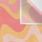 Liquid Swirl Retro Modern Abstract Pattern Blush Pink Mustard Wall Tapestry Gallery Image 3