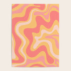 Liquid Swirl Retro Modern Abstract Pattern Blush Pink Mustard Poster Gallery Image 4