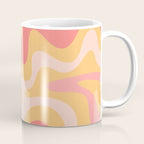 Liquid Swirl Retro Modern Abstract Pattern Blush Pink Mustard Coffee Mug Gallery Image 1