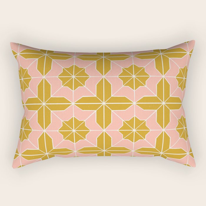 Alys Pink and Golden Rod Rectangular Pillow Gallery Image 2