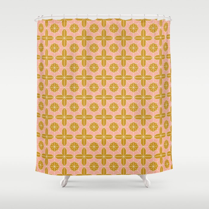 Alys Pink and Golden Rod Shower Curtain Gallery Image 1