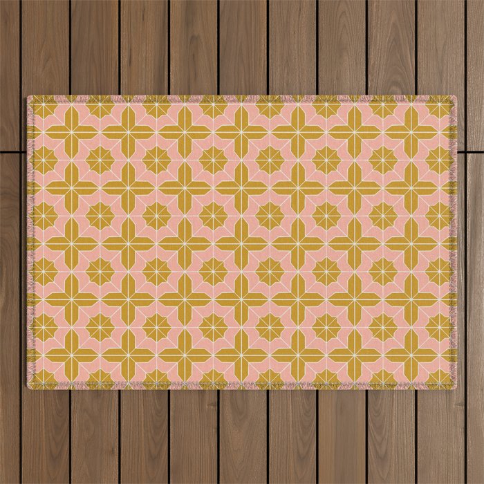 Alys Pink and Golden Rod Outdoor Rug Gallery Image 1