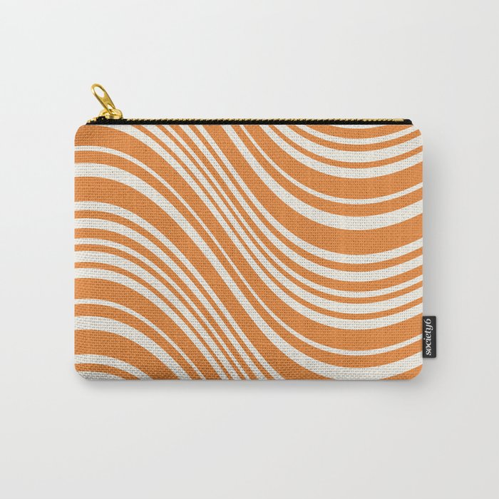 Wavy Stripes XLVI - Retro Orange Carry All Pouch Gallery Image 1