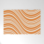 Wavy Stripes XLVI - Retro Orange Welcome Mat Gallery Image 1
