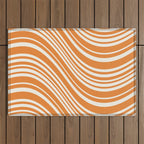 Wavy Stripes XLVI - Retro Orange Outdoor Rug Gallery Image 1