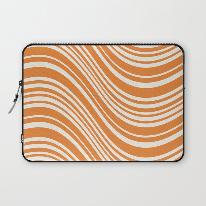 Wavy Stripes XLVI - Retro Orange Laptop Sleeve Gallery Image 1