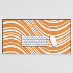 Wavy Stripes XLVI - Retro Orange Desk Mat Gallery Image 1