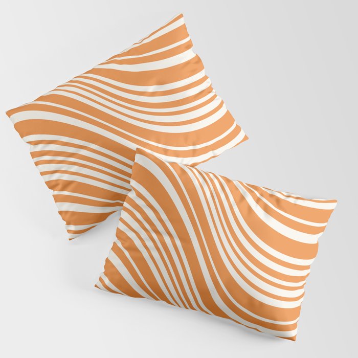Wavy Stripes XLVI - Retro Orange Pillow Sham Gallery Image 3