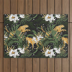 Cheetah in the glamorous nocturnal jungle Outdoor Rug Gallery Image 1