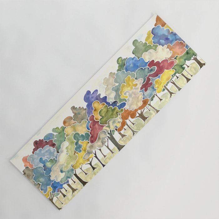 Trees, Long Row Yoga Mat Gallery Image 1