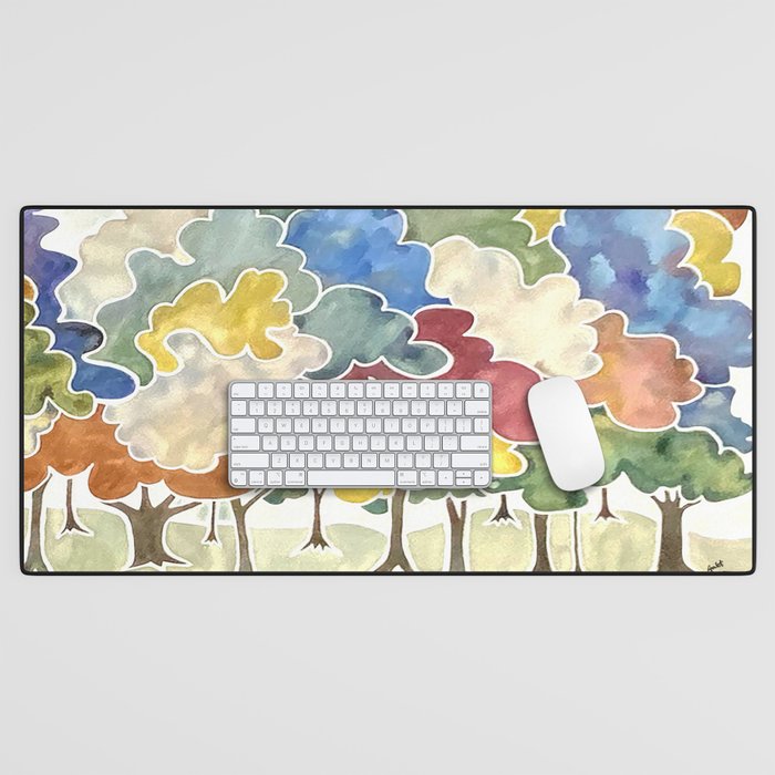 Trees, Long Row Desk Mat Gallery Image 1