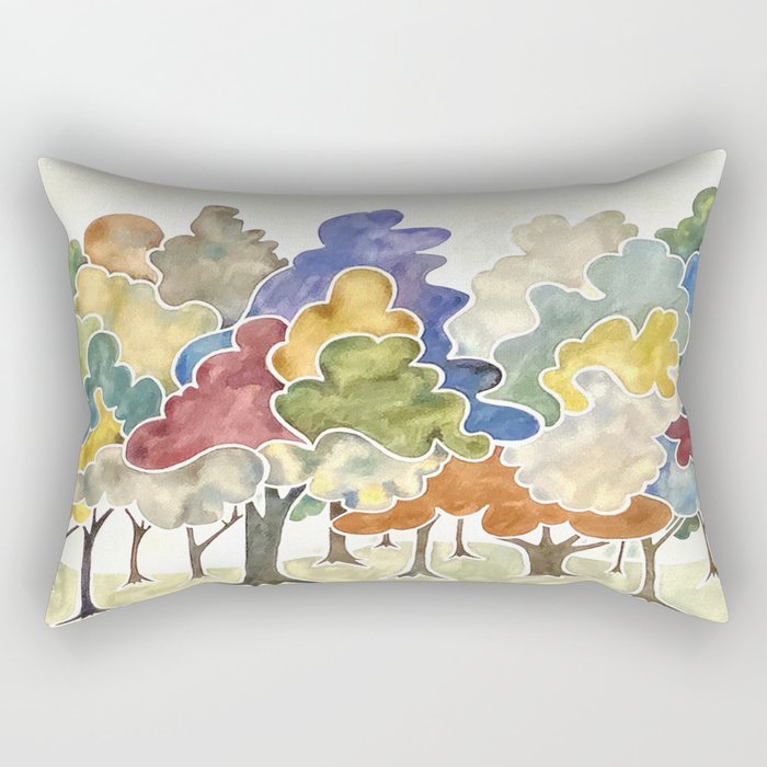 Trees, Long Row Rectangular Pillow Gallery Image 1