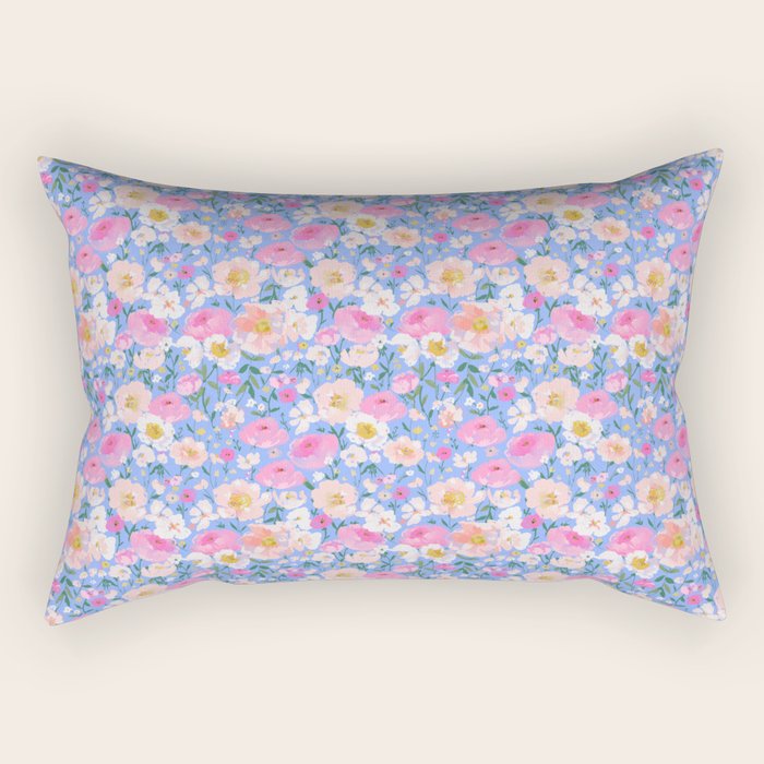 Periwinkle Garden Rectangular Pillow Gallery Image 2