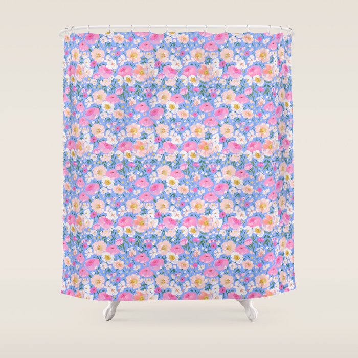 Periwinkle Garden Shower Curtain Gallery Image 1