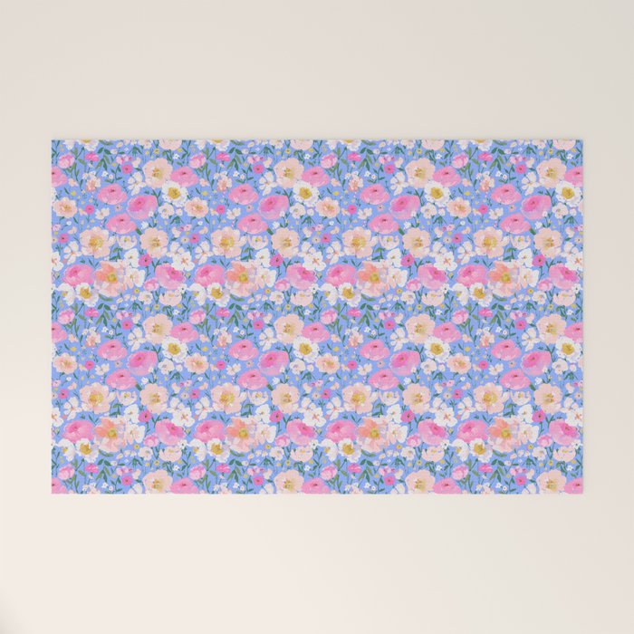 Periwinkle Garden Welcome Mat Gallery Image 1