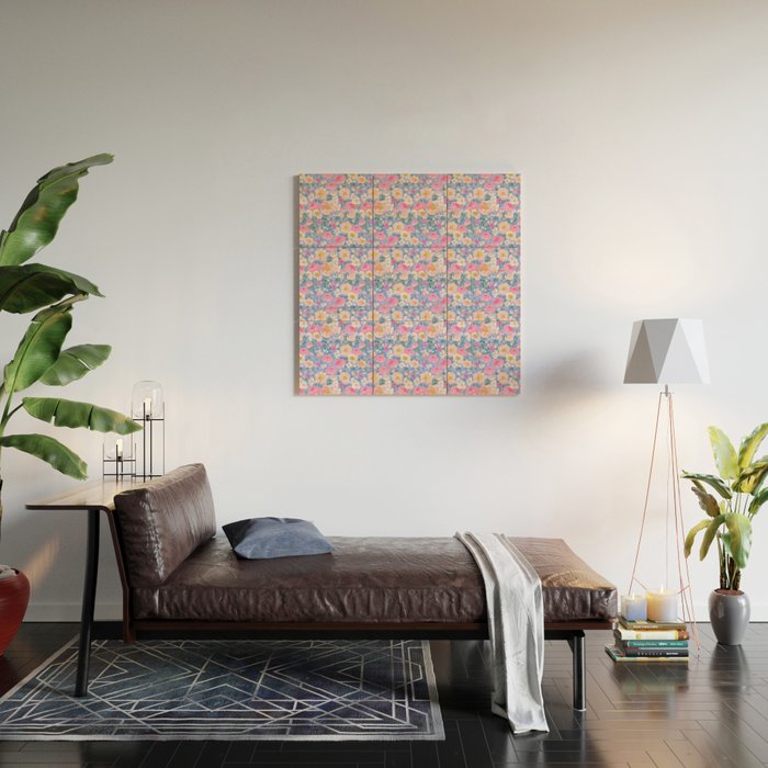 Periwinkle Garden Wood Wall Art Gallery Image 2