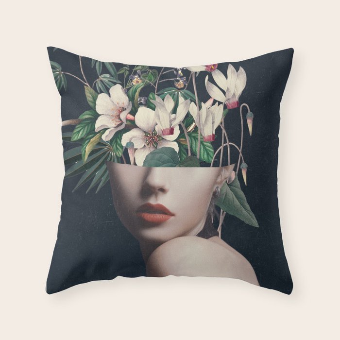 Floral Portrait 35 Throw Pillow Gallery Image 1