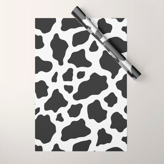 Black and White Cow Print Wrapping Paper Gallery Image 1