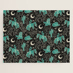 Cowboys and Cacti - black and dark turquoise  Jigsaw Puzzle Gallery Image 1