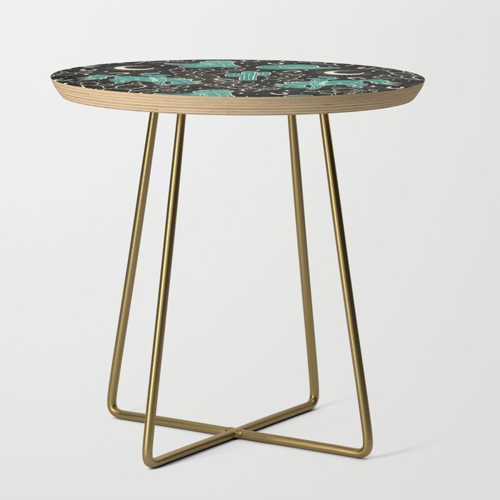 Cowboys and Cacti - black and dark turquoise  Side Table Gallery Image 1