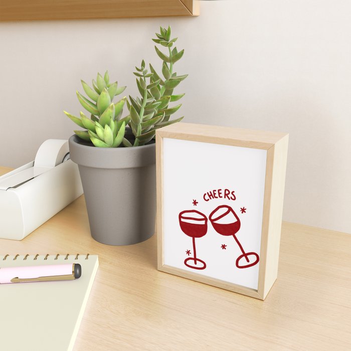 Cheers - Red Wine Glasses Mini Art Print Gallery Image 2