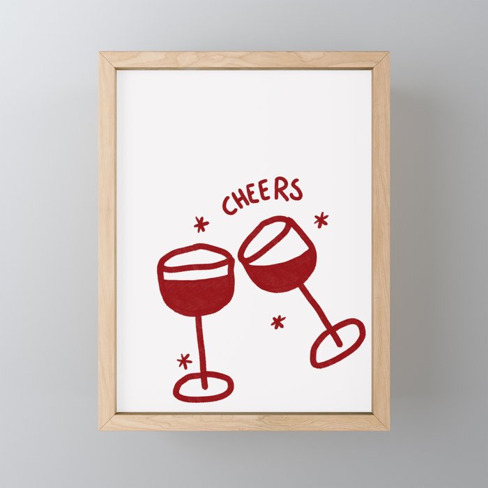 Cheers - Red Wine Glasses Mini Art Print Gallery Image 1