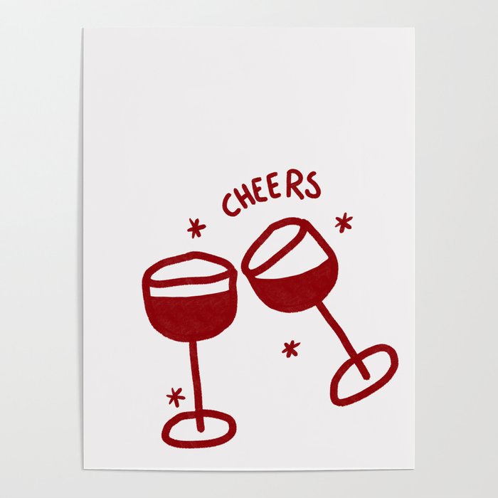 Cheers - Red Wine Glasses Poster Gallery Image 4
