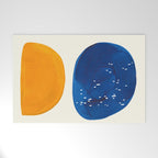 Minimalist Mid century Painting Colorful Yellow Blue Shapes Patterns Welcome Mat Gallery Image 1