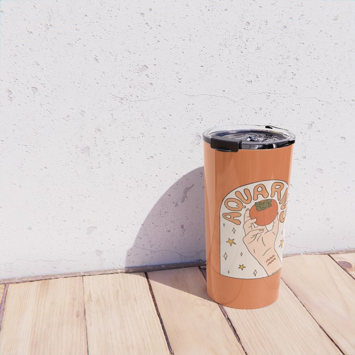 Aquarius Persimmon Travel Mug Gallery Image 4