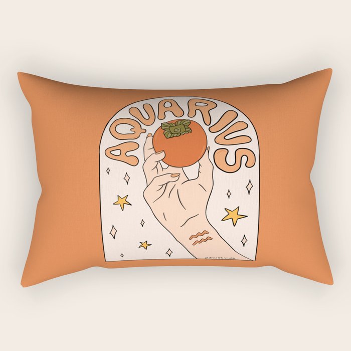 Aquarius Persimmon Rectangular Pillow Gallery Image 2