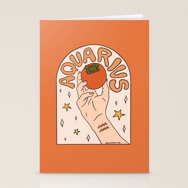 Aquarius Persimmon Stationery Card Gallery Image 2