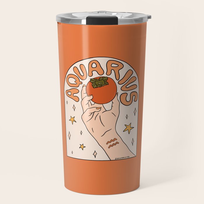 Aquarius Persimmon Travel Mug Gallery Image 1