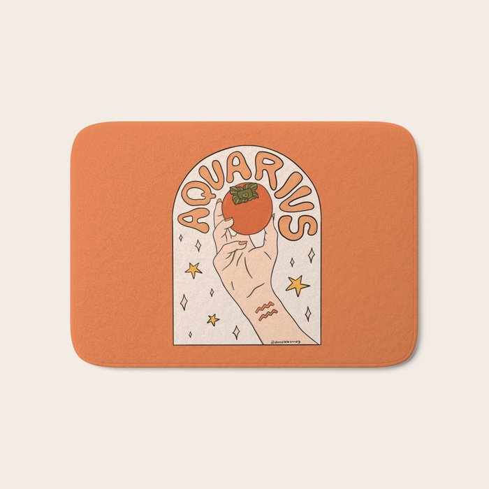 Aquarius Persimmon Bath Mat Gallery Image 1