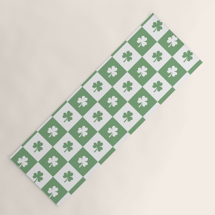 Shamrock Checkered Pattern Yoga Mat Gallery Image 1