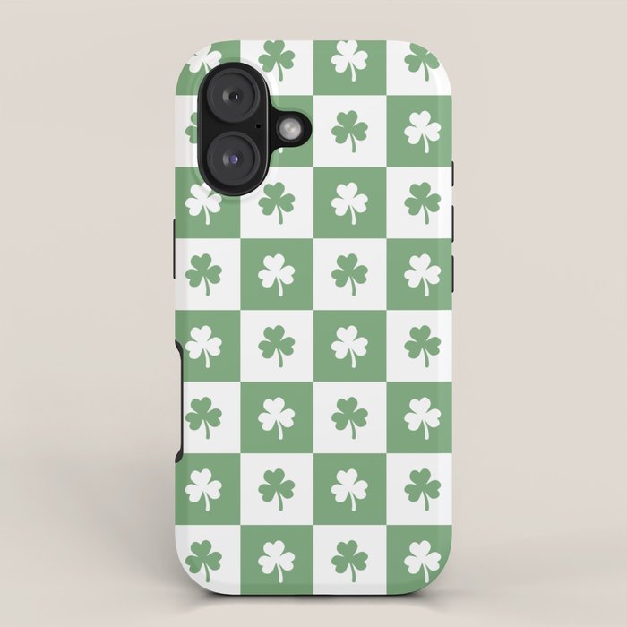 Shamrock Checkered Pattern iPhone Case Gallery Image 1