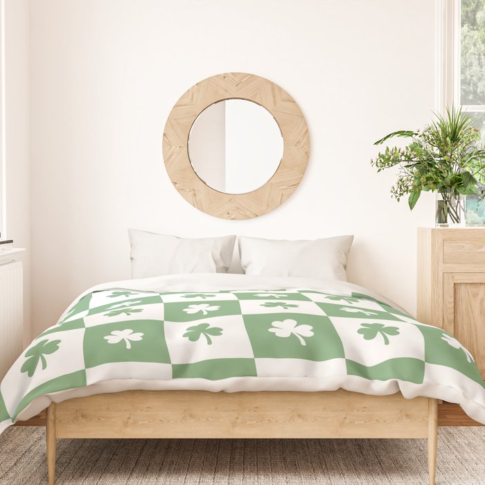 Shamrock Checkered Pattern Duvet Cover Gallery Image 3