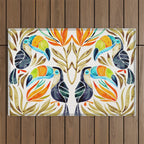 Tropical Toucans - Sepia Palette Outdoor Rug Gallery Image 1