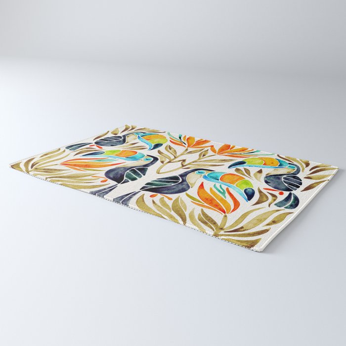 Tropical Toucans - Sepia Palette Rug Gallery Image 3