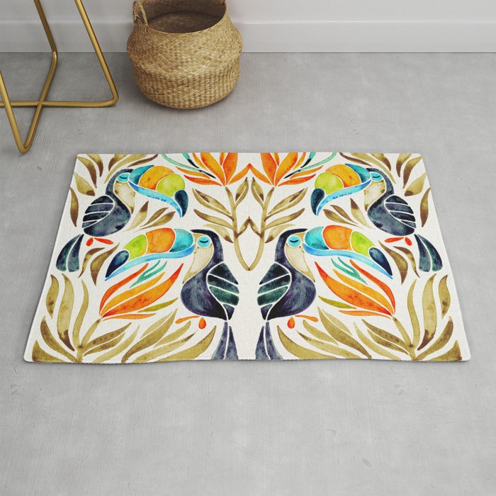 Tropical Toucans - Sepia Palette Rug Gallery Image 1