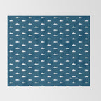 Tiny Submarines - Navy Blue Throw Blanket Gallery Image 2