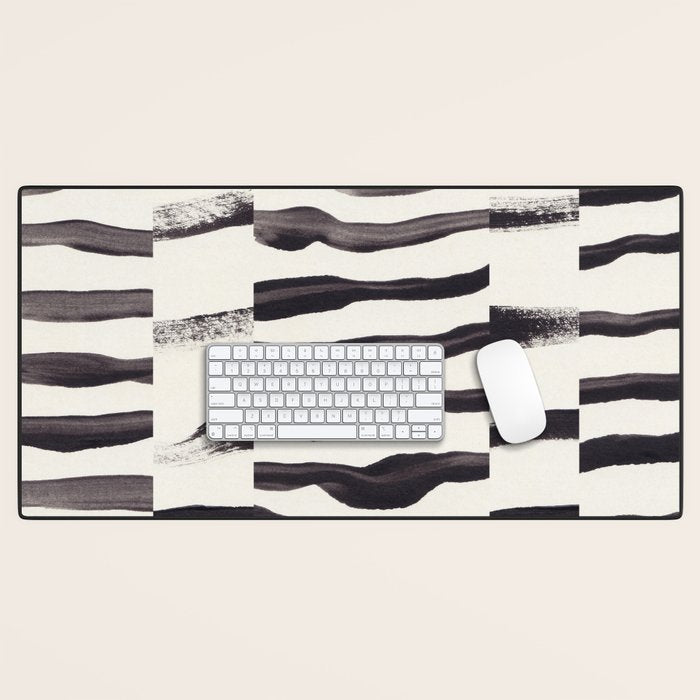 Black & White Abstract Collage #2 Desk Mat Gallery Image 1