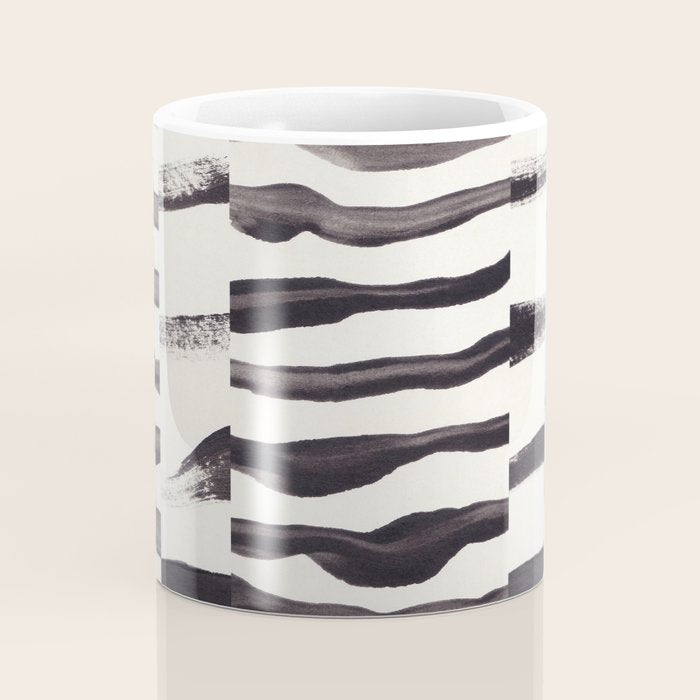 Black & White Abstract Collage #2 Coffee Mug Gallery Image 4