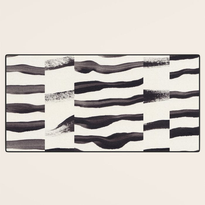 Black & White Abstract Collage #2 Desk Mat Gallery Image 3