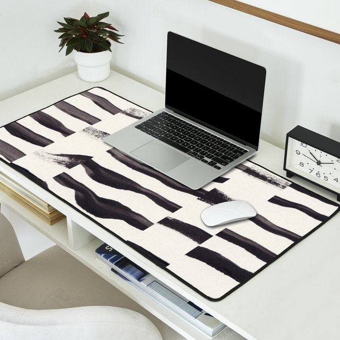 Black & White Abstract Collage #2 Desk Mat Gallery Image 2