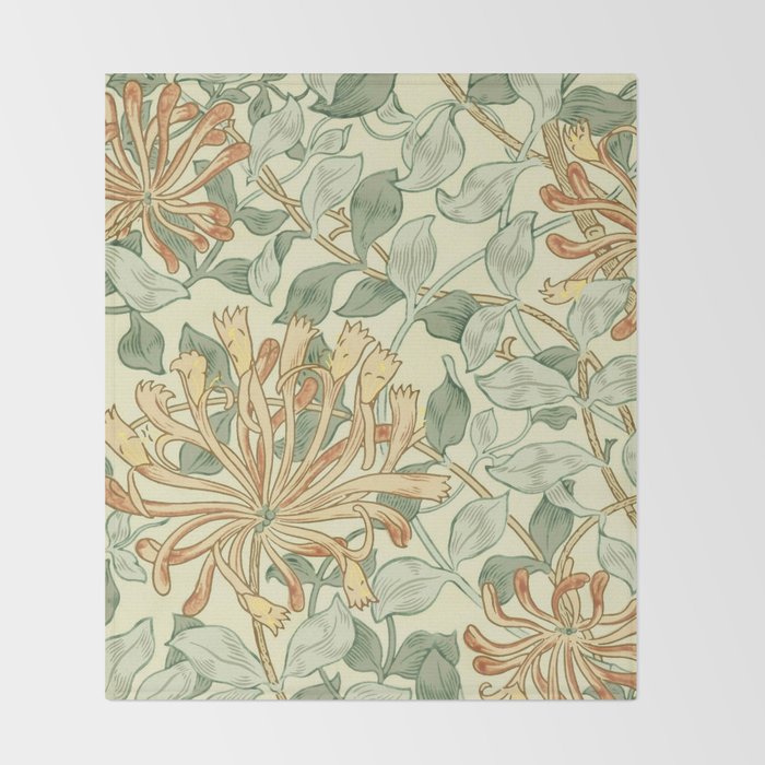 William Morris "Honeysuckle" 3. Throw Blanket Gallery Image 2